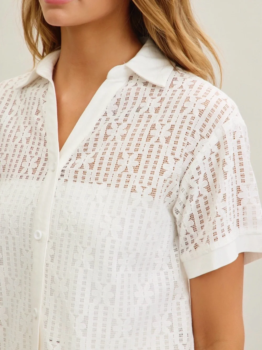 Premium Boutique Lace Shirt And Shorts Set